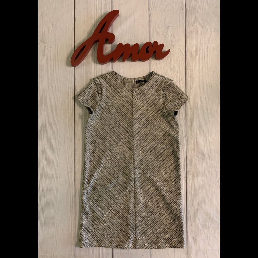 Zara Basic Size Small Feather Pattern Dress - image 8